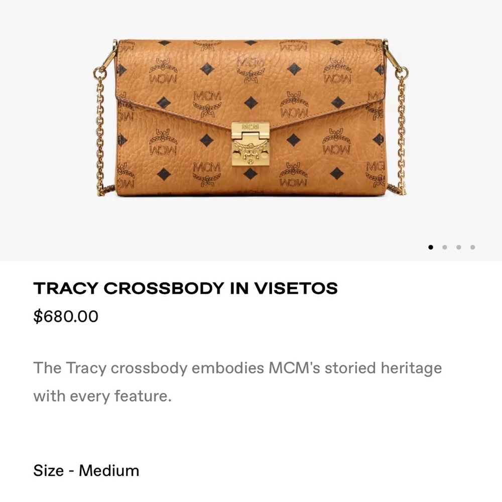 MCM Tan Crossbody Bag with Visetos Monogram